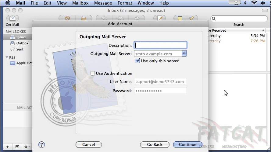 Outgoing Mail Server IMAP